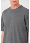 Erkek 24/1 Düz A Kalite Oversize T-shirt - Antrasit