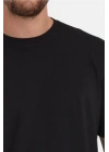 Erkek 24/1 Düz A Kalite Oversize T-shirt - Siyah