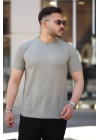 Erkek Ağaç Kabuğu Desenli Kısa Kollu T-shirt