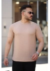 Erkek Ağaç Kabuğu Desenli Kısa Kollu T-shirt
