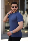 Erkek Ağaç Kabuğu Desenli Kısa Kollu T-shirt