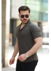 Erkek Apaj Yaka Kısa Kollu Gömlek