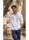 Erkek Armürlü Yarım Oversize Müslin Gömlek