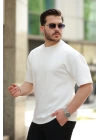 Erkek Basic Oversize Double Face Kumaş Kısa Kollu Tshirt