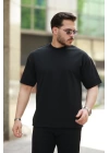 Erkek Basic Oversize Double Face Kumaş Kısa Kollu Tshirt