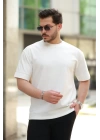 Erkek Basic Oversize Double Face Kumaş Kısa Kollu Tshirt