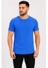 Erkek Basic Tişört Bisiklet Yaka Kısa Kol Günlük Yazlık Slim Fit T-Shirt - Saks Mavisi