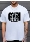 Erkek Baskılı Bisiklet Yaka Erkek T-shirt - Beyaz