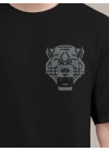 Erkek Baskılı Oversize T-shirt - Siyah