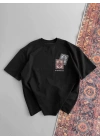 Erkek Baskılı Oversize T-shirt - Siyah