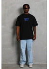 Erkek Baskılı T-Shirt Kısa Kol Bisiklet Yaka Regular Fit Rahat Kalıp Günlük Tişört - Siyah