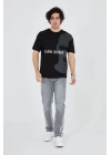 Erkek Baskılı T-Shirt - Siyah