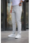 Erkek Beli Bağcıklı Duble Paça örme Pamuklu Kumaş Jogger Pantolon