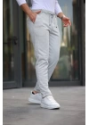 Erkek Beli Bağcıklı Duble Paça örme Pamuklu Kumaş Jogger Pantolon