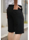 Erkek Beli Bağcıklı Ve Düğmeli Bezayağı Kumaş şort
