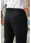 Erkek Beli Lastikli Keten Rahat Pantolon