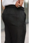 Erkek Beli Lastikli Pera Keten Pantolon