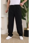 Erkek Beli Lastikli Pileli Baggy Pantolon