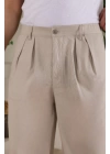 Erkek Beli Lastikli Pileli Baggy Pantolon