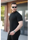 Erkek Bisiklet Yaka örgü Desenli Kısa örme Triko Kısa Kollu T-shirt