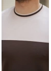 Erkek Bisiklet Yaka Parçalı Renk Kısa Kollu Tshirt