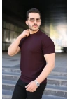 Erkek Bisiklet Yaka Petek Dokulu Kısa Kollu Triko Tişört