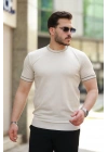 Erkek Bisiklet Yaka Ribanalı Kısa Kollu Tshirt