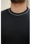 Erkek Bisiklet Yaka Ribanalı Kısa Kollu Tshirt