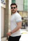 Erkek Bisiklet Yaka Ribanalı Kısa Kollu Tshirt