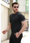 Erkek Bisiklet Yaka Ribanalı Kısa Kollu Tshirt