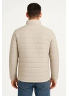 Erkek Bomber Mont Ceket – Su İtici Kumaş, Kapitone Astarlı, Fermuarlı, Kışlık - Bej
