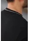 Erkek Cepli Kolyeli Kısa Kollu örme Kumaş T-shirt