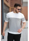 Erkek çizgi Desenli Bisiklet Yaka Kısa Kollu T-sihrt