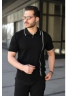 Erkek Çizgi Detaylı Yakalı Triko Tişört