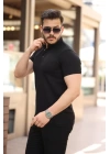 Erkek çizgi Dokulu çıtçıt Yakalı Kısa Kollu T-shirt