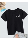 Erkek Çocuk Baskılı T-Shirt - Siyah