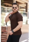 Erkek Desenli çizgi Kabartmalı Kısa Kollu Tişört