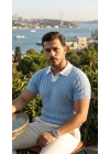 Erkek Desenli Kısa Kollu Triko Tişört - %100 Pamuk Akrilik