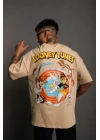 Erkek Dijital Baskılı T-Shirt - Bej