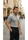 Erkek Düğme Yakalı Kısa Kollu Pamuk Triko Tişört