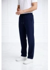 Erkek Düz Paça Beli Lastikli İpli Günlük Spor Eşofman Altı Rahat Fit - Lacivert