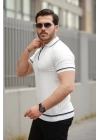 Erkek Fermuarlı Yakalı Kısa Kollu T-shirt