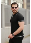 Erkek Fermuarlı Yakalı Kısa Kollu T-shirt