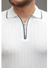 Erkek Fermuarlı Yakalı Kısa Kollu T-shirt