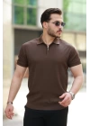 Erkek Fermuarlı Yakalı Kısa Kollu Tshirt
