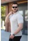 Erkek Fermuarlı Yakalı Kısa Kollu Tshirt