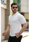 Erkek Fermuarlı Yakalı Kısa Kollu Tshirt