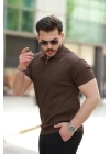 Erkek Fermuarlı Yakalı Kısa Kollu Tshirt