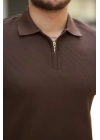 Erkek Fermuarlı Yakalı Kısa Kollu Tshirt