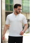 Erkek Fermuarlı Yakalı Kısa Kollu Tshirt